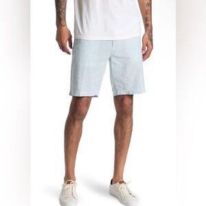 14th and Union linen blend slim fit shorts in teal blue color. Size 30. NWT
